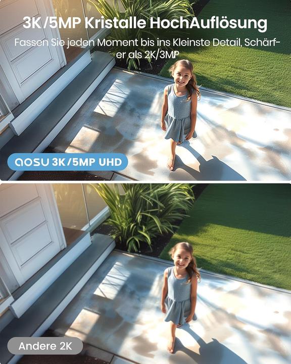 Actual product image Aosu 5MP Überwachungskamera-Set mit Akku, 2 Kameras, 1 Homebase, erweiterbar