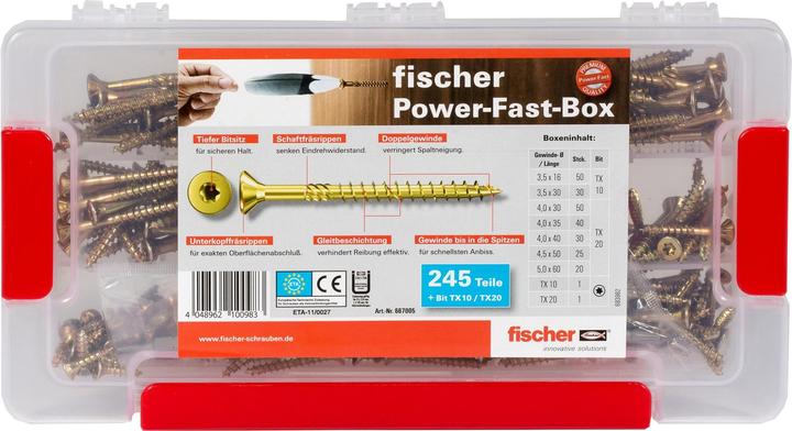 Produktbild Fischer PowerFast FPF Sortimentsbox gevz (1 Schraube pro Stück)