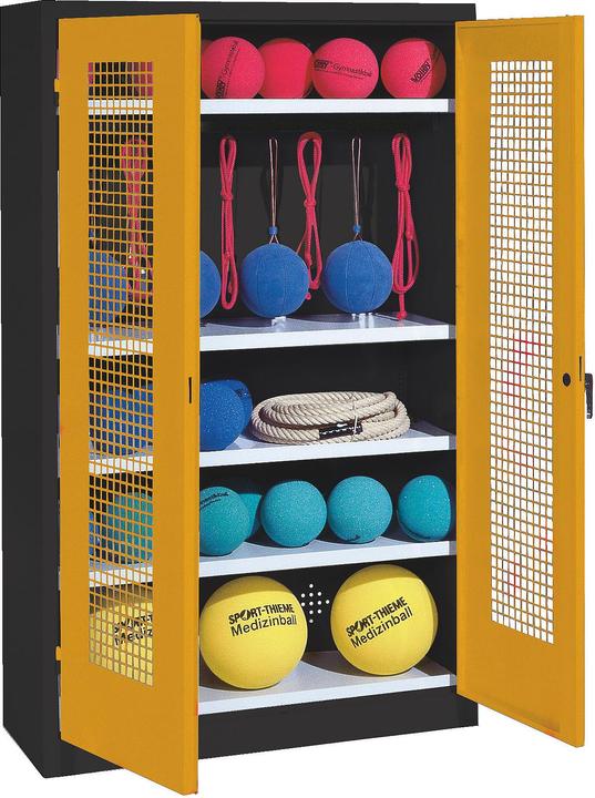 Immagine prodotto C+P Armadio per attrezzature sportive (HxLxP: 195x120x50 cm, con ante a battente in lamiera forata