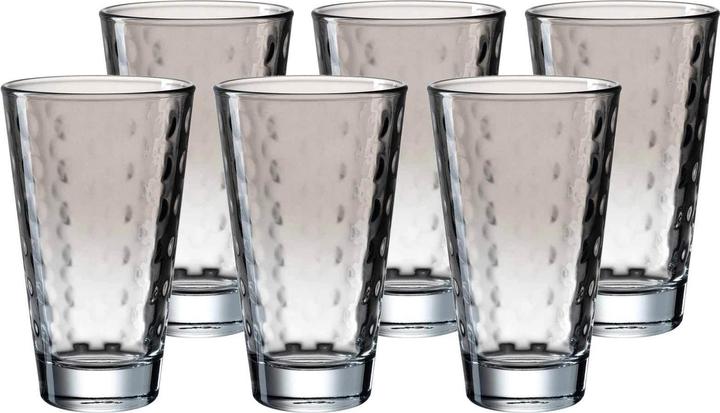 Actual product image Leonardo Drinking glass Optic Pastel 300 ml, 6 pieces, Grey (0.20 l, 6 x)