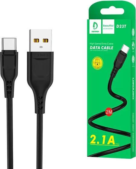 Produktbild Denmen 2.1A USB TYP-C KABEL SCHWARZ 2M USB 2.1A D23 (2 m)