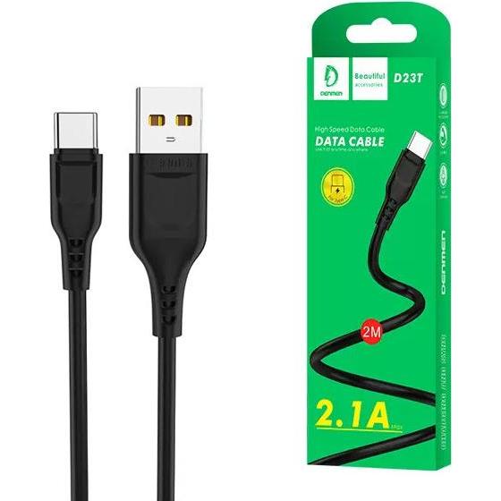 Denmen CAVO USB TYPE-C 2.1A NERO 2M USB 2.1A D23 (2 m), Cavo USB