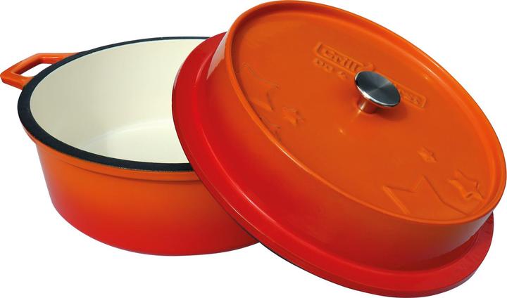 Actual product image Grillfürst Dutch Oven without feet - enamelled - DO4 - orange