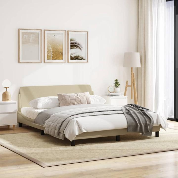 Actual product image VidaXL Bed frame with fabric headboard (160 x 200 cm)