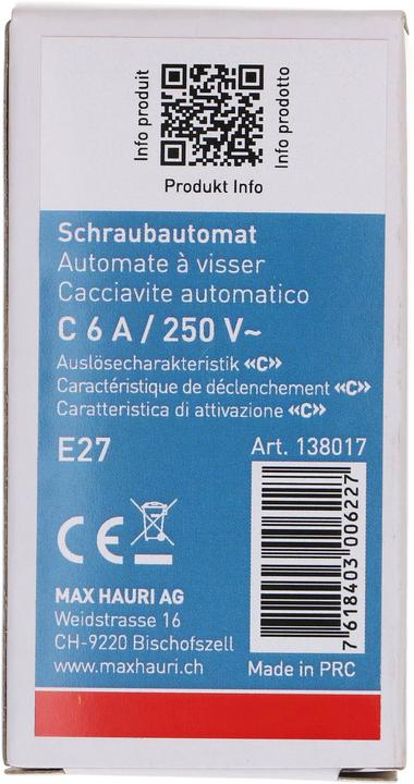 Produktbild Max Hauri Schraubautomat (6 A)