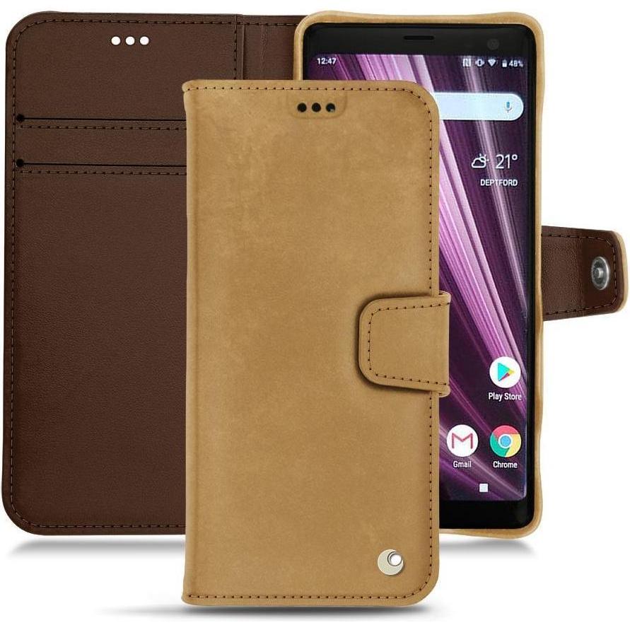Thumbnail - Noreve Lederschutzhülle Wallet (Sony Xperia XZ3), Smartphone Hülle, Braun