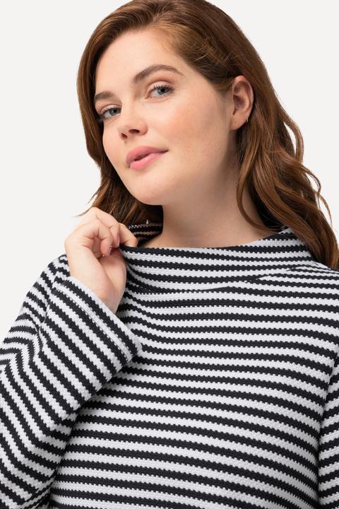 Produktbild Ulla Popken Sweatshirt, Strukturringel, Stehkragen, Langarm (46, 48)