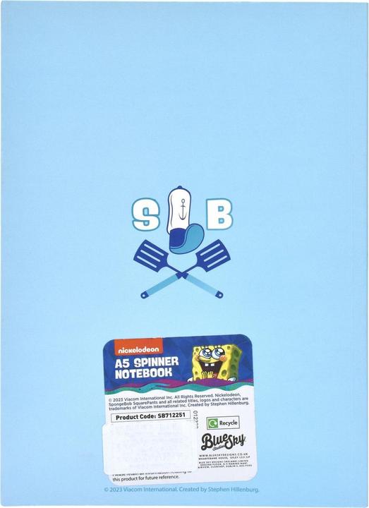 Actual product image Blue Sky Bob l'éponge bloc-notes (carton de 6) (A5, Lined, Hardcover)
