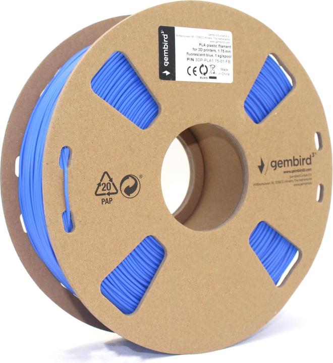 Actual product image Gembird Filament cassette PLA fluorrescent narrow S. (PLA, 1.75 mm, 1000 g)
