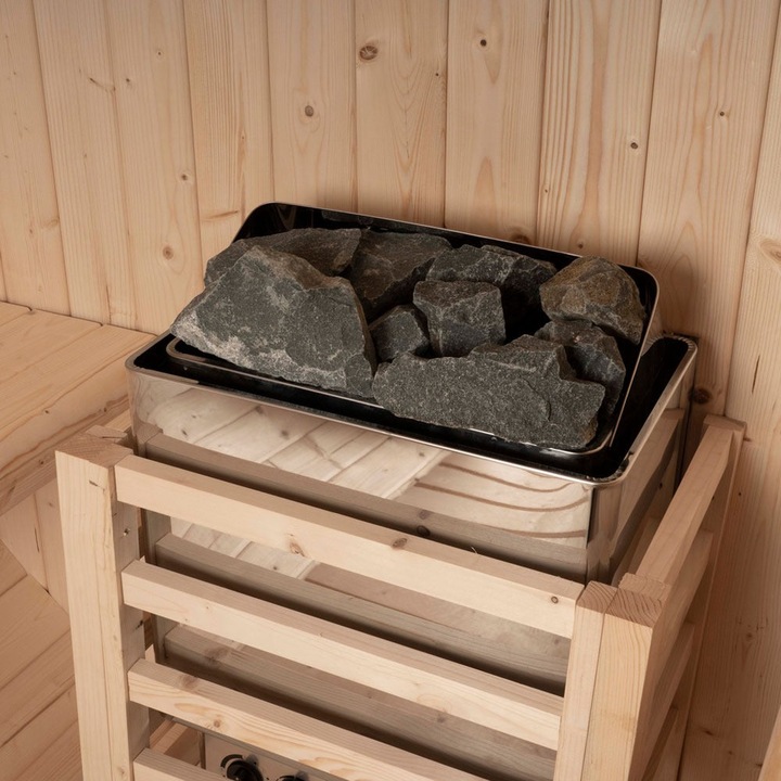 Produktbild Home Deluxe Outdoor Sauna Fasssauna AQUILA L- 195 x 180 cm für 4 Personen - Sauna mit 6kW Ofen