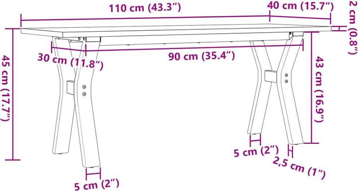 Image du produit vidaXL Couchtisch (110 x 40 x 45 cm)