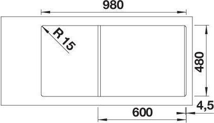 Actual product image Blanco ADIRA XL 6 S | SILGRANIT soft white | installation type: installation from above | reversible | (Fitted sink, 100 cm, 50 cm)