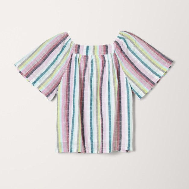 Produktbild S.Oliver Bluse gestreift mit Carmenausschnitt (128, 134)