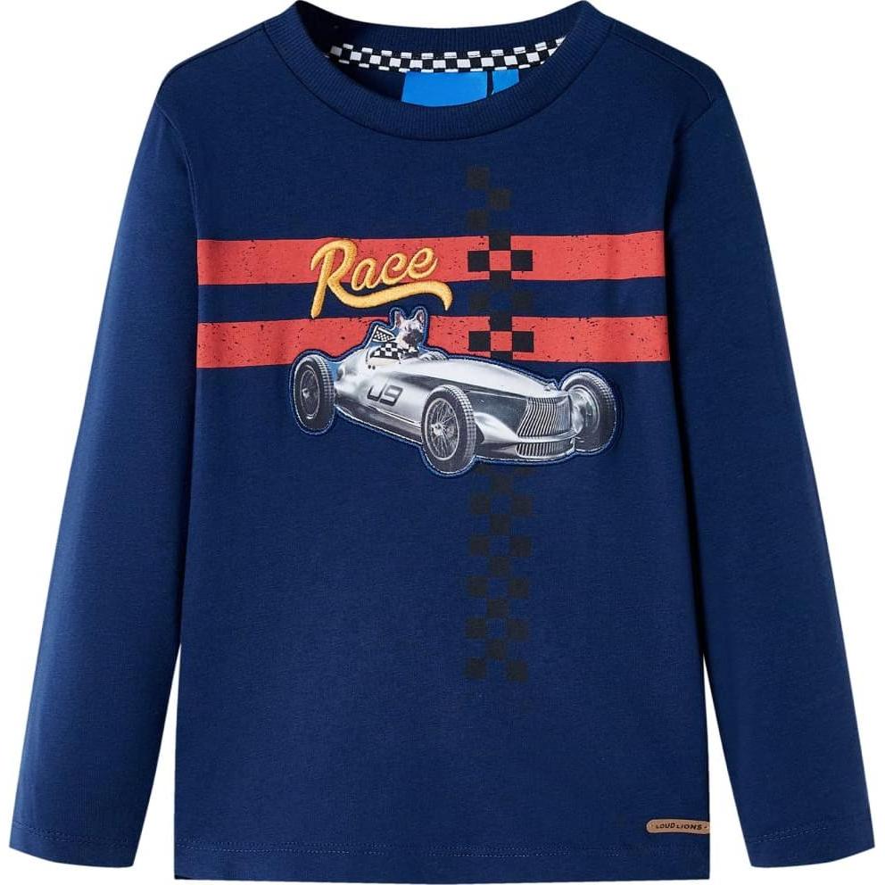 VidaXL, Jungen, Shirt, Kinder-Langarmshirt Marineblau 92,Material: 100, Blau, (92)
