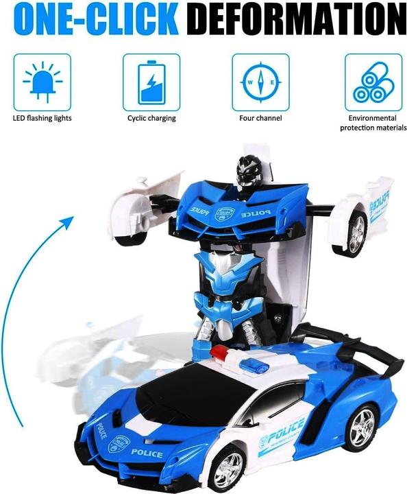 Immagine prodotto Cbx Auto della polizia RC 2 in 1 Auto e robot