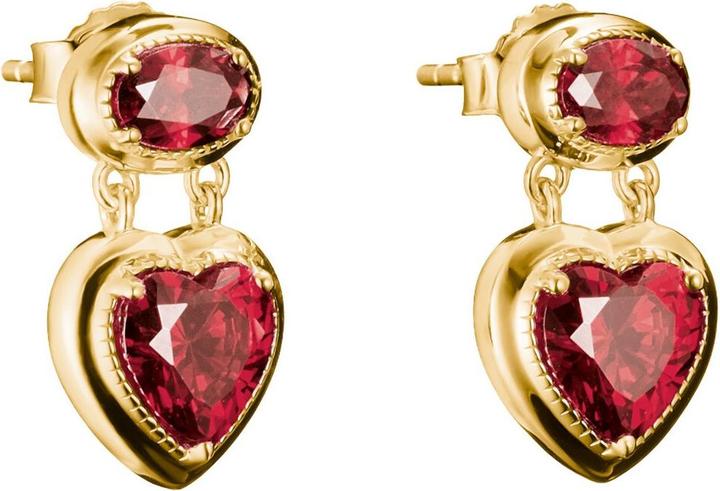 Thomas Sabo Ohrstecker Herz Granatrot Elyndra 18k Vergoldung (Argento 925)