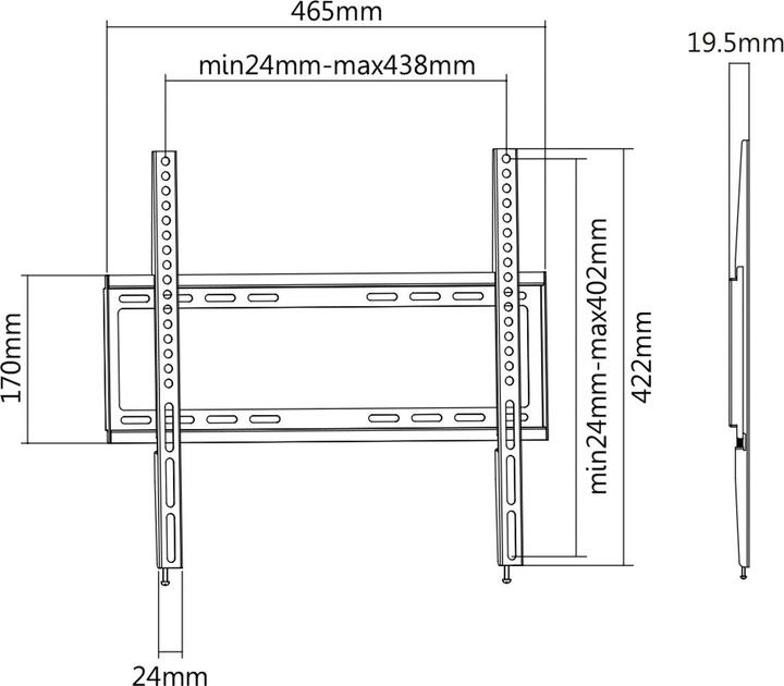 Immagine prodotto Value Supporto da parete per TV (Muro, 55", 35 kg)