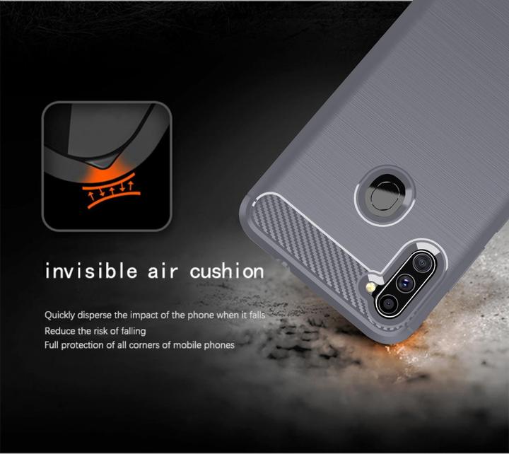 Actual product image Cadorabo TPU Ultra Slim carbon stainless steel Combi Cover (Samsung Galaxy A11, Samsung Galaxy M11)