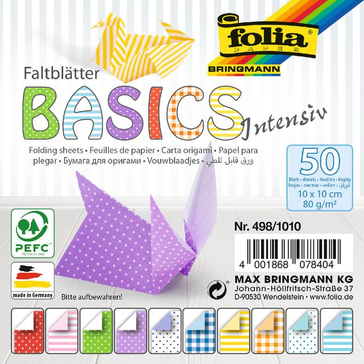 Folia Faltblätter Basic intensiv (80 g/m², 50 x)