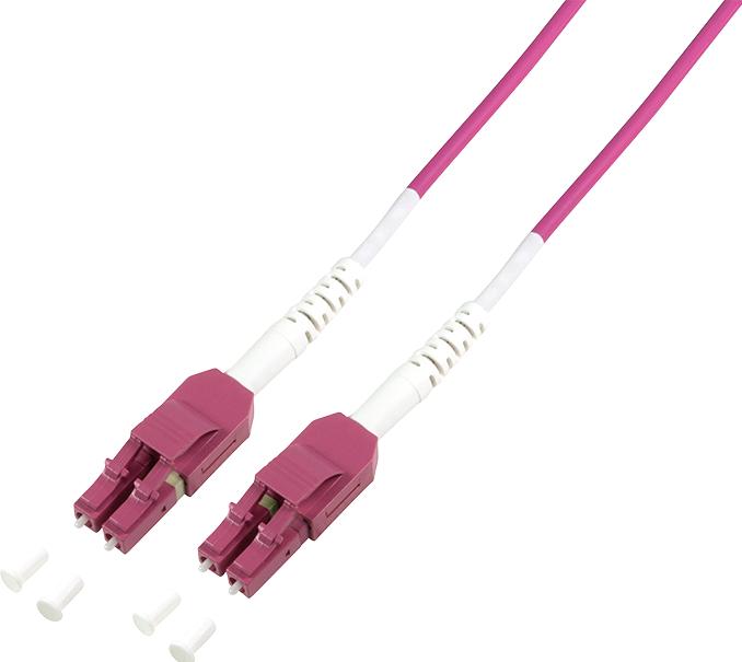 Produktbild LogiLink Uniboot LWL Patchkabel, 2x LC-Duplex, OM4, 0,5 m platzsparende Patchlösung für Hochleistungsnetze, F (0.50 m)