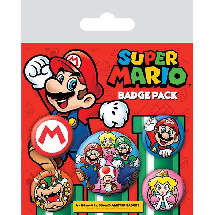 Produktbild Pyramid Super Mario: Badge Set (5er Set) (5 Stk., 10 x 100 cm)