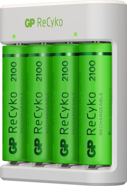 Immagine prodotto GP Batteries Caricatore USB a 4 porte ReCyko E111. + 4xAA 2100mAH + 4x AAA 800mAh (8 pz., AAA, AA, 2100 mAh, Accumulatore di carica elettrica)