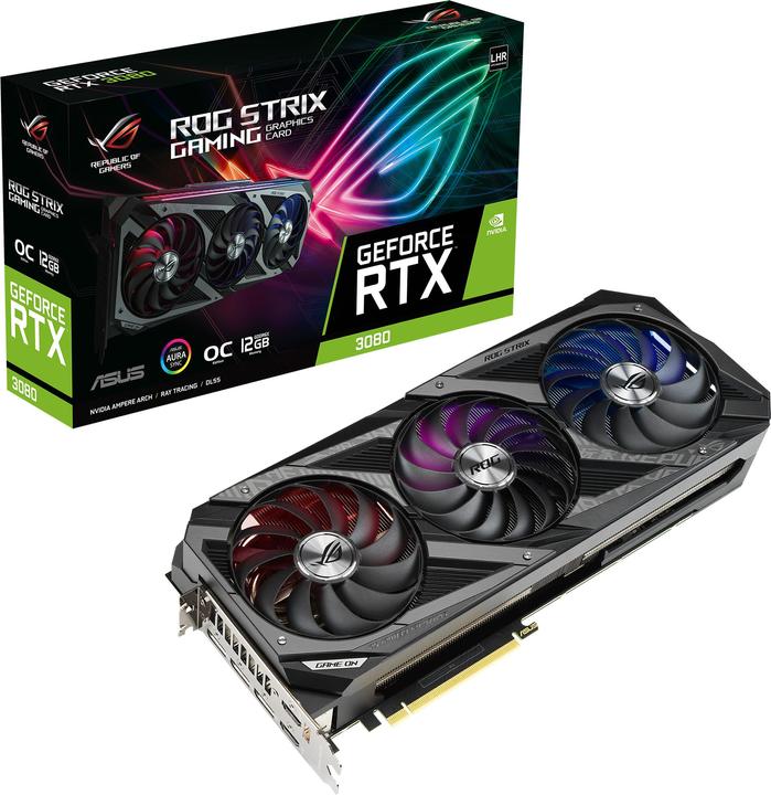 Productafbeelding ASUS ROG-STRIX-RTX3080-O12G-GAMING, HDMI, DP, Actief (12 GB)