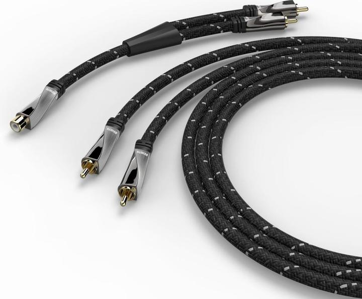 Immagine prodotto Avinity Cavo per subwoofer + adattatore Cinch-Kup. - 2 Cinch-St., tessuto, placcato oro, 6 m (6 m, Cinch)