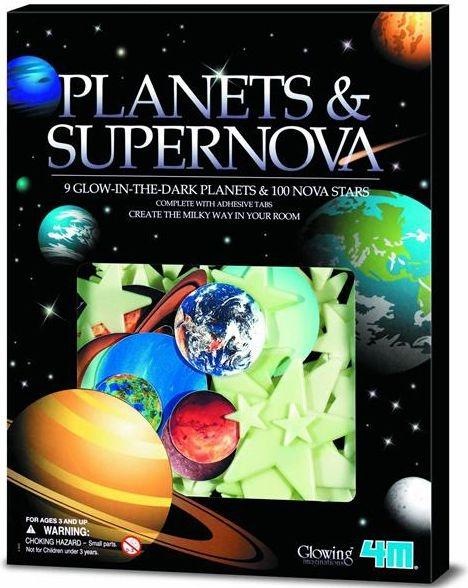 Produktbild 4M 4 m Glow in The Dark Planeten und Nova Sterne 20 Stück (27 x 21 cm)