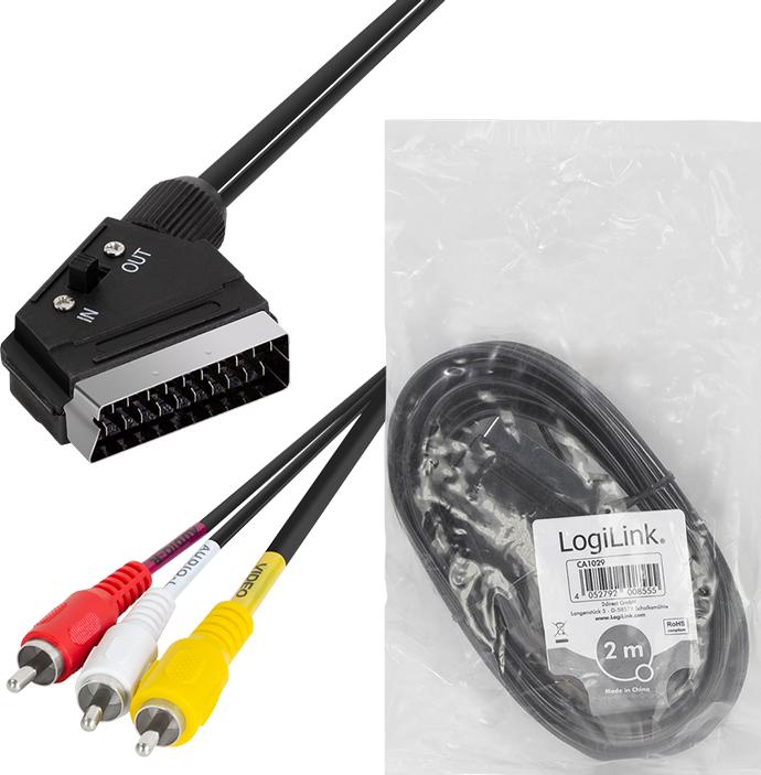 Produktbild LogiLink Scart — Composite Video (2 m, Cinch)