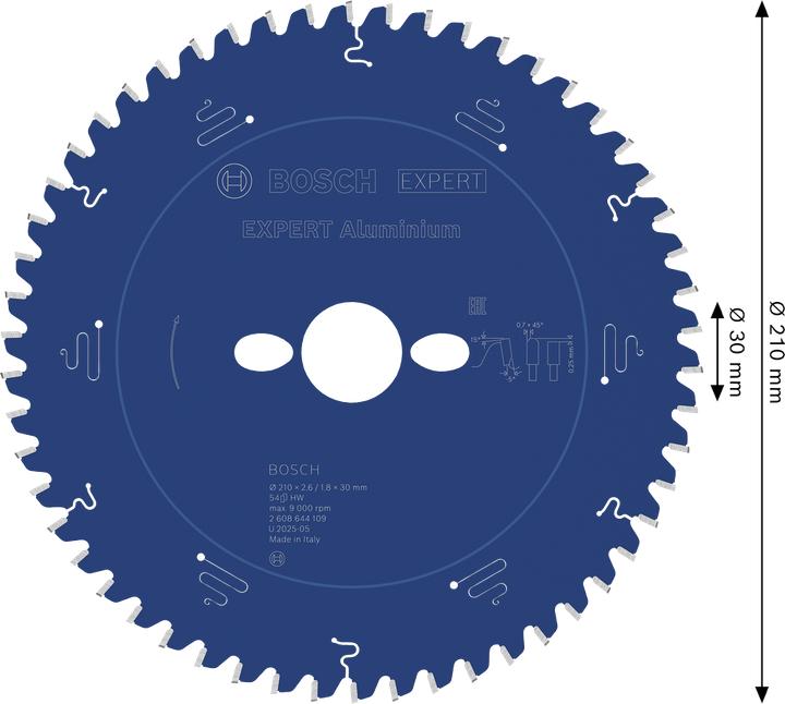 Immagine prodotto Bosch Professional Zubehör Lama circolare Expert per alluminio, 210 x 30 x 2,6 mm, 54