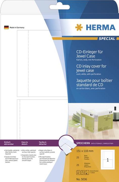 Produktbild HERMA CD Einleger A4