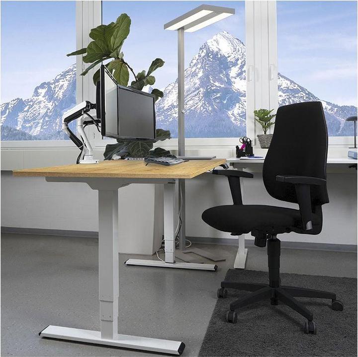 Actual product image Contini höhenverstellbarer Bürotisch 1.4x0.8m Eiche / Gestell ET225E weiss (140 x 80 cm)