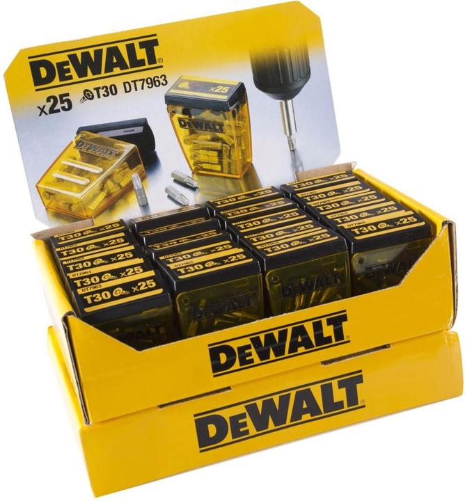 Productafbeelding DeWalt Bits Display DT7963 Doos 25xD30 25mm (Zeskantbus TX)