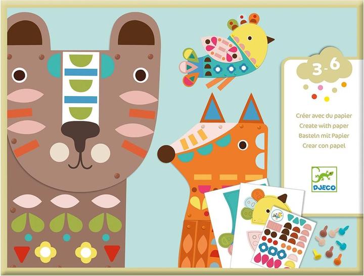 Produktbild Djeco Basteln mit Papier Grosse Tiere