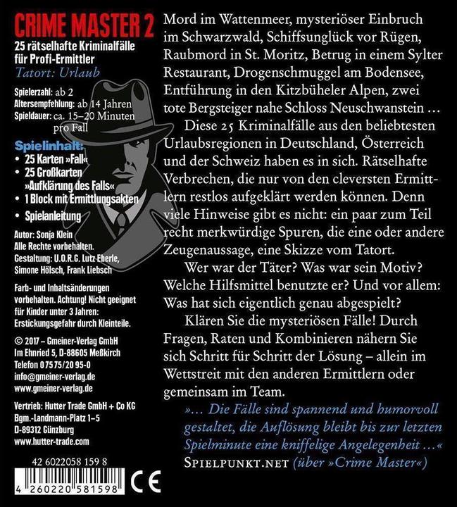 Actual product image Crime Master 2 (German, 2 - 10 Players)