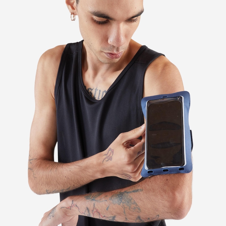 Kiprun Brassard running smartphone grand téléphone Homme Femme bleu whale