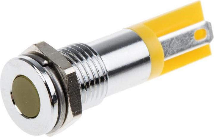 Produktbild RS PRO LED flach 8mm chrom 2VDC gelb
