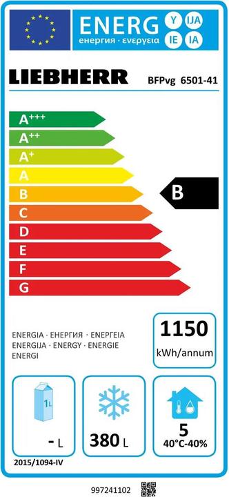 Energie-Label Liebherr BFPvg 6501 Performance (380 l)