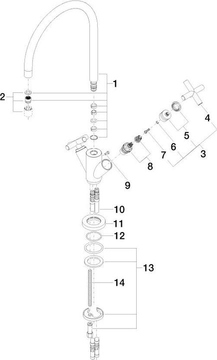 Produktbild Dornbracht Dornb Einlochbatterie TARA. Ausldg 235mm sw