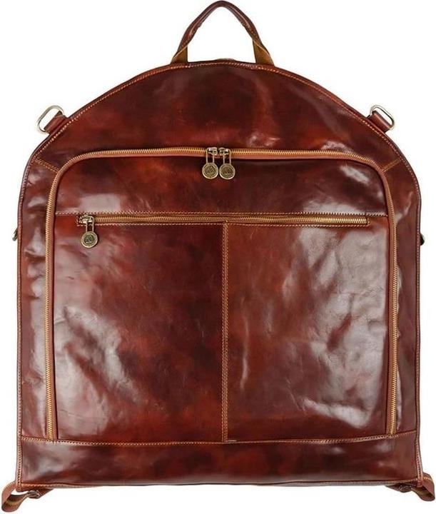 Only-Bags.Store Brauner Kleidersack aus italienischem Leder