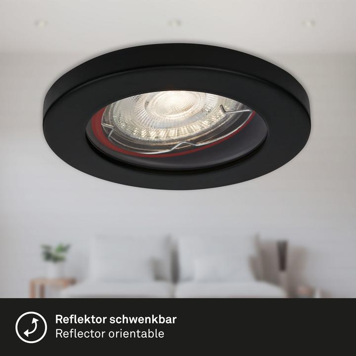 Produktbild Briloner LED Einbauleuchten 3er-Set, matt-schwarz, 3xLED/GU10/5W (400 lm, GU10)