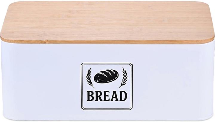 Actual product image Relaxdays Brotkasten mit Bambusdeckel Retro-Design