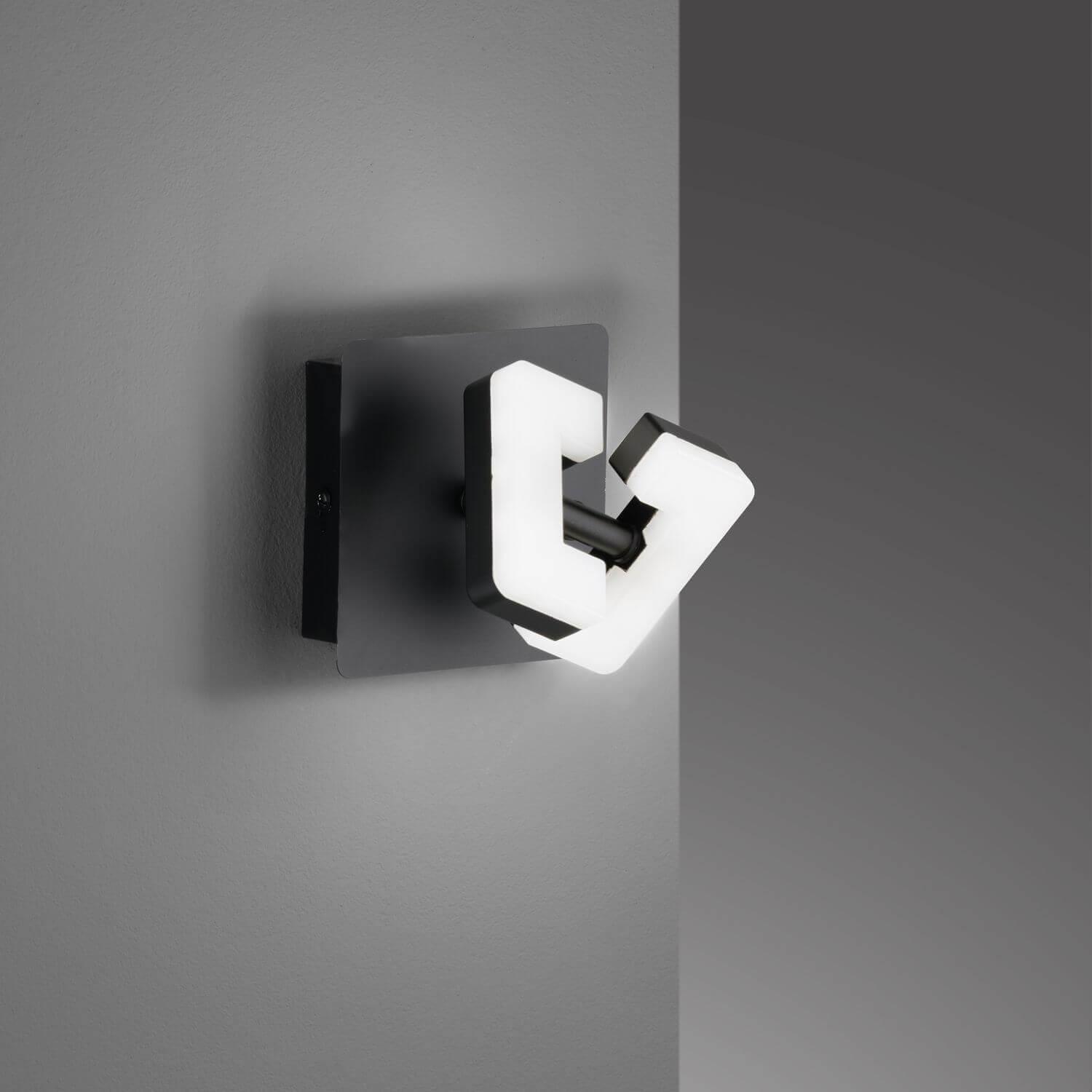 Thumbnail - Fischer & Honsel, Wandleuchte + Deckenleuchte, Honsel Ray LED Wandspot 4,2W warmweiss schaltbar sandschwarz 30474