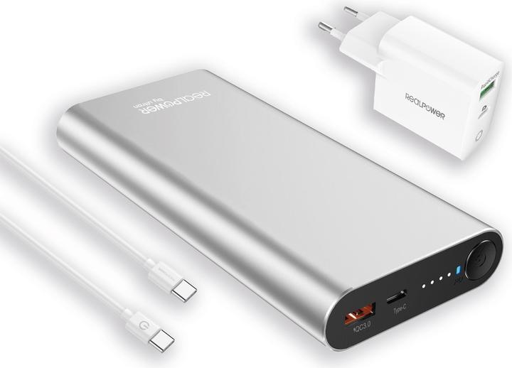 RealPower Powerbank PB-20000 PD Pro + 65 Watt USB C Charge (20000000 mAh, 100 W, 72 Wh)