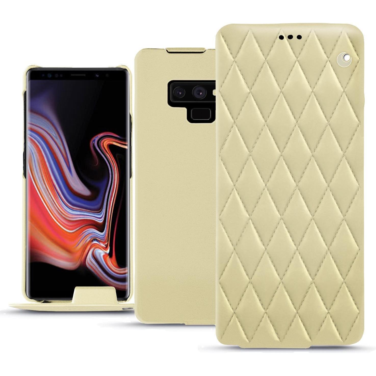 Noreve Lederschutzhülle vertikal (Samsung Galaxy Note 9), Smartphone Hülle, Beige