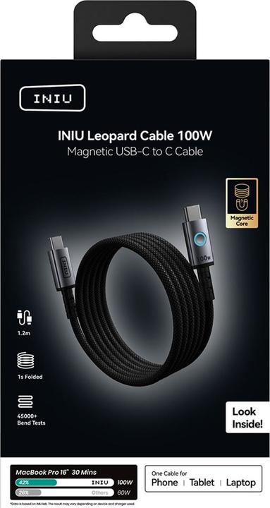 Image du produit INIU INIUCBLCCMAG100WLEOB USB-Kabel (1.20 m, 100 W)