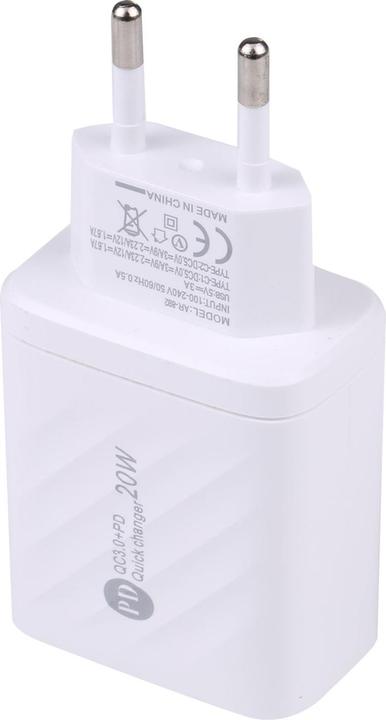 Actual product image Cover-Discount Charger 2x USB-C 1x UBS-A white (20 W, 3 ports)