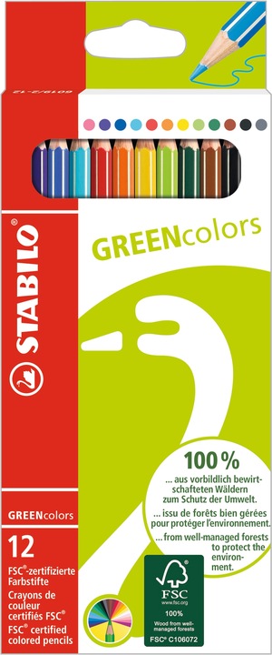 Produktbild STABILO GREENcolors Buntstift (Mehrfarbig, 12 x)