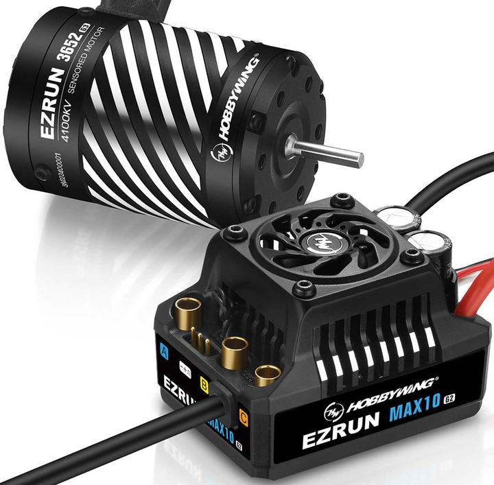 Actual product image Hobbywing Ezrun MAX10 G2 80A Combo with 3652SD-4100kV 3.175 shaft